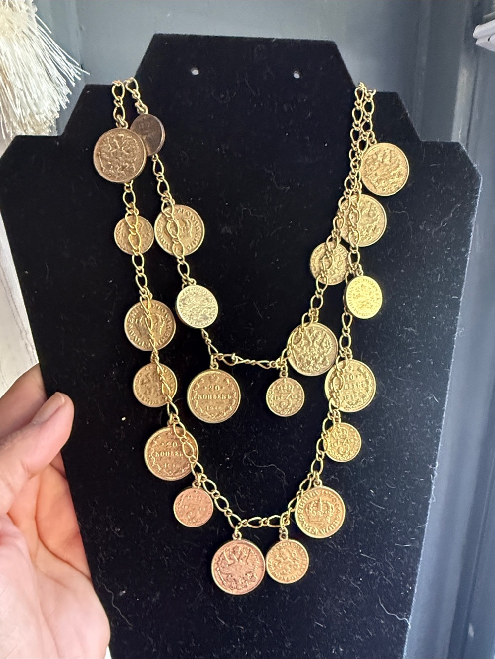 Gold Coin Drop Layered Necklace - Women Jewelry